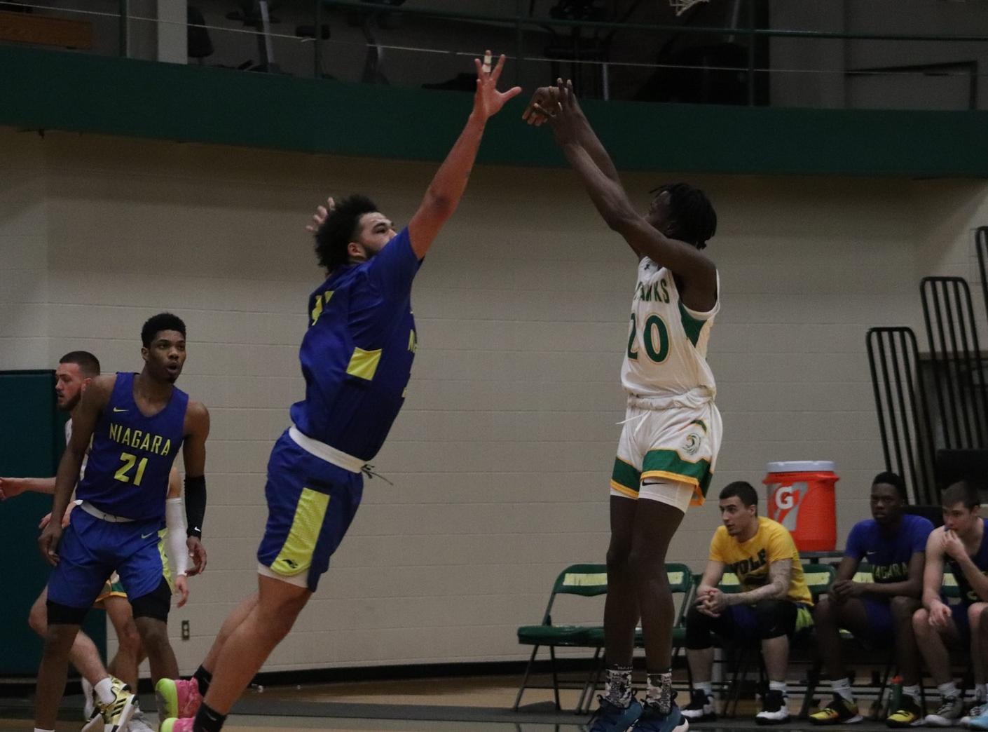 Kourmora nets 29 points as the Jayhawks fall to No. 16 NCCC, 97-75